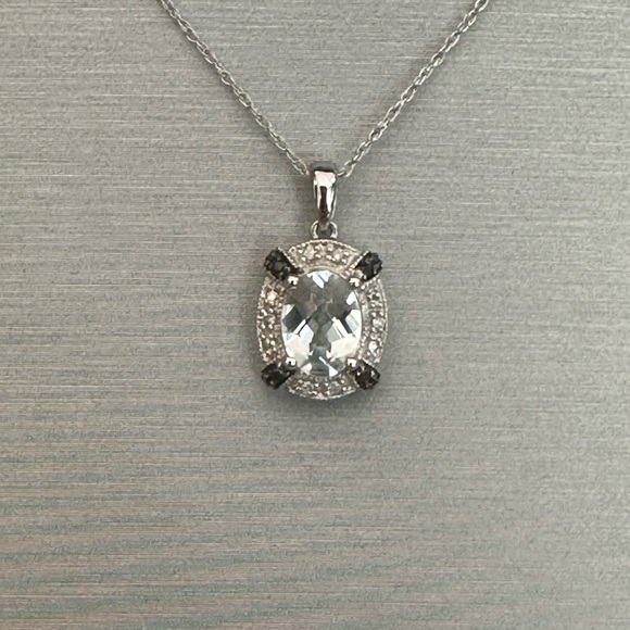ZALES 14K white gold Aquamarine necklace - Picture 4 of 9